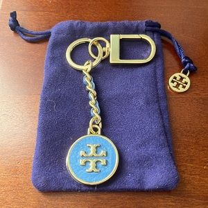 Tory Burch Leather Logo Keychain